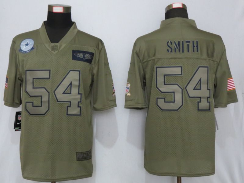 Men Dallas cowboys #54 Smith Nike Camo 2019 Salute to Service Limited NFL Jerseys